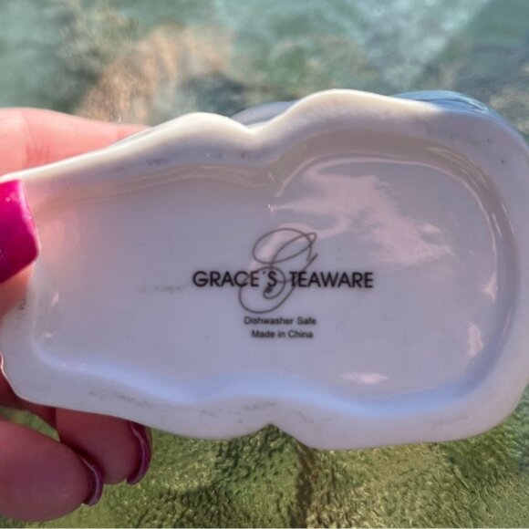 Grace's Teaware Porcelain Bunny Rabbit Creamer Butterflies Flowers - Picture 12 of 13